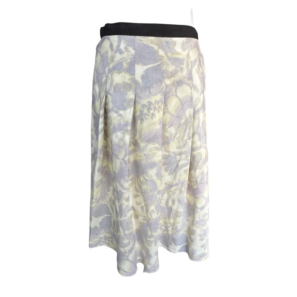 Anne Klein Silk Skirt Size 6 Floral Print Pleated Midi Cottage Coastal Grandma
